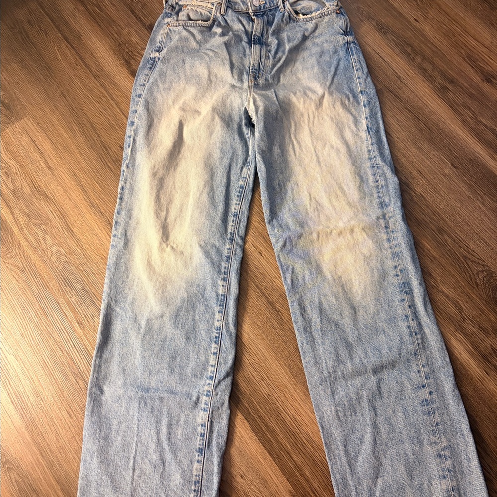 MOTHER Light Blue Straight Leg Jeans - Picture 2 of 11